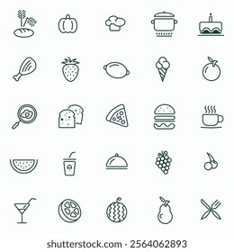 FOOD AND DRINKS ICON SET