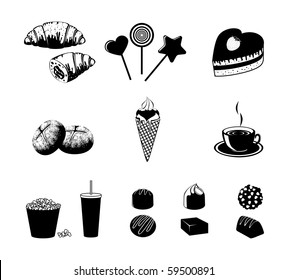 Food and drinks icon set