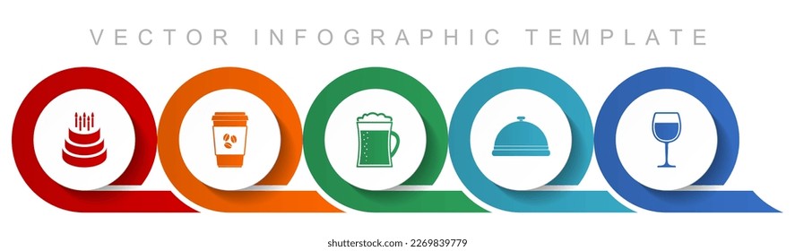 Food and drinks icon set, miscellaneous icons such as birthday cake, coffe, beer and drink for webdesign and mobile applications, flat design infographic vector template in eps 10