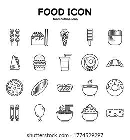 Food and drinks icon, set of restaurant thin line icons, vector eps10 on white background