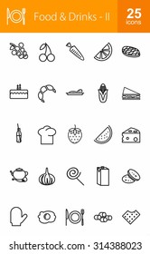 Food and Drinks icon set. Suitable for web apps, mobile apps and print media.