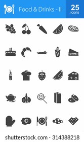 Food and Drinks icon set. Suitable for web apps, mobile apps and print media.