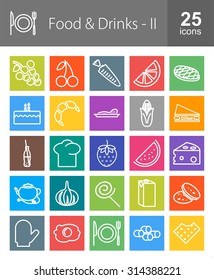 Food and Drinks icon set. Suitable for web apps, mobile apps and print media.