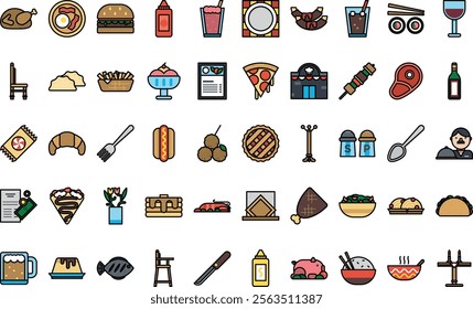 Food and drinks icons High-Quality Vector Icons Collection with Editable Stroke. Ideal for Professional and Creative Projects.