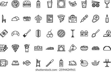 Food and drinks icons High-Quality Vector Icons Collection with Editable Stroke. Ideal for Professional and Creative Projects.