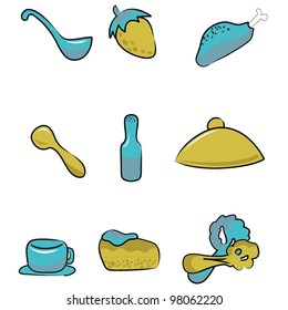 food and drinks icons for restaurant, bars and others