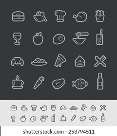 Food and Drinks Icons - Set 1 of 2 // Black Line Series -- EPS 10+ Contain Transparencies