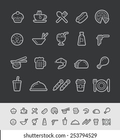 Food and Drinks Icons - Set 2 of 2 // Black Line Series -- EPS 10+ Contain Transparencies