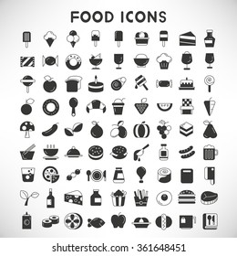 food and drinks icons set