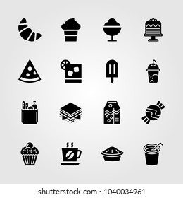 Food And Drinks icons set. Vector illustration coffee, cake, cup and groceries