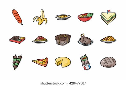 Food and drinks icons set,eps10