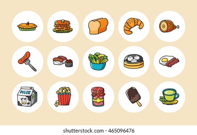 Food and drinks icons set,eps10