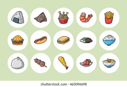 Food and drinks icons set,eps10