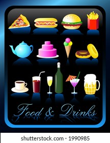 Food and Drinks Icons - VECTOR / Highly Detailed(Check out my portfolio for other icons set)