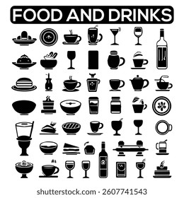 Food and Drinks Line Icons. Editable Stroke. Pixel Perfect. For Mobile and Web. Contains such icons as Bread, Wine, Hamburger, Milk, Carrot, Fruit, Vegetable