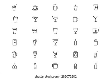 Food and Drinks Line Vector Icons 1