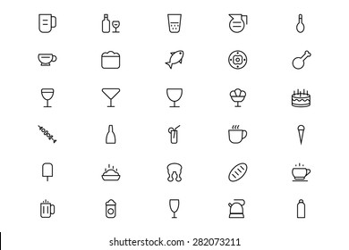 Food and Drinks Line Vector Icons 2