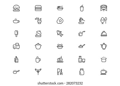 Food and Drinks Line Vector Icons 8