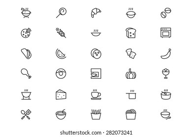 Food and Drinks Line Vector Icons 13