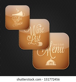 food and drinks menu icon set