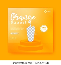 Food and drinks menu social media post banner template