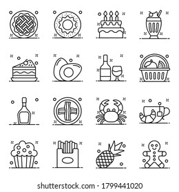 Food and Drinks in Modern Flat Style Pack 
