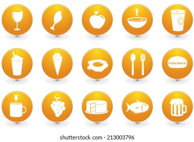 Food and drinks vector icons
