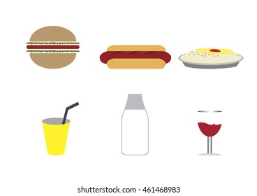 food and drinks vector illustration