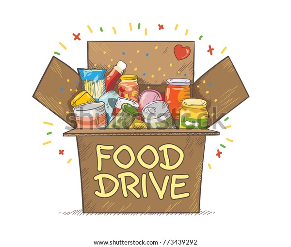 Food\
Drive charity movement logo vector\
illustration