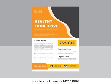 Food Drive Flyer Templates. Food Donation Flyer Design. Charity Fundraisers Flyer Poster Template. Cover, Leaflet, Flyer Design.