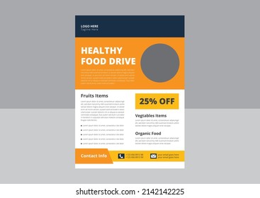 Food Drive Flyer Templates. Food Donation Flyer Design. Charity Fundraisers Flyer Poster Template. Cover, Leaflet, Flyer Design.