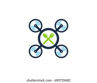 Food Drone Icon Logo Design Element