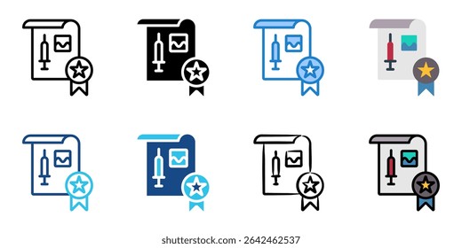 Food and drug law icon set multiple style collection 
