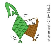 food during Eid, ketupat, a typical holiday food