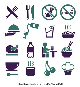 food, eat icon set