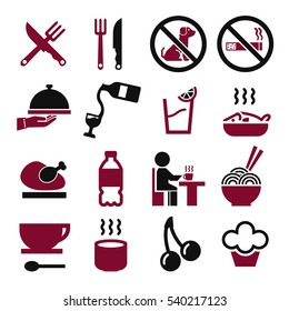 food, eat icon set