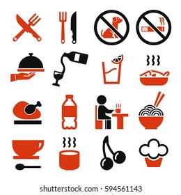 food, eat icon set