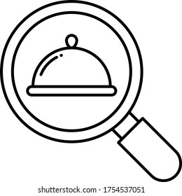 Mapa de alimentos y productos alimenticios Concepto de ubicación de clavijas, ubicación de restaurantes locales Símbolo Diseño de iconos vectores, Sin contacto Servicio de entrega de alimentos Símbolo de fondo blanco