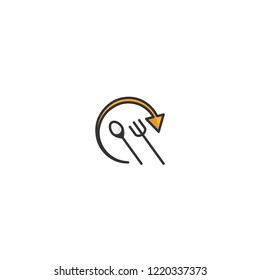 food ecosystem color line icon
