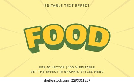 Food editable text effect template in 3d style. Suitable for brand or business logos