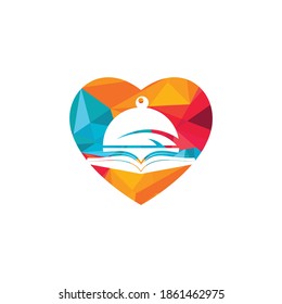 Food education vector logo design. Cooking food nutrition study education logo.