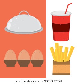 food egg beverage and french fries