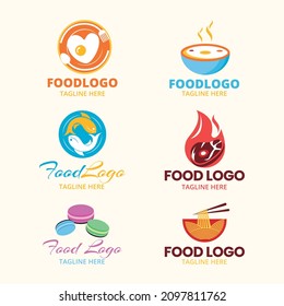 Food Egg Noodle Fish Meat Logo Vector