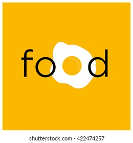 Food Egg Typography (Vector Illustration Concept Design)