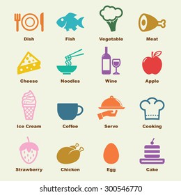 food elements, vector infographic icons