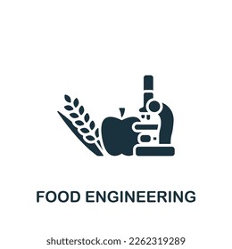 Food engineering icon. Monochrome simple sign from engineering collection. Food engineering icon for logo, templates, web design and infographics.