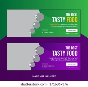 Food Facebook banner design Template . Modern promotional. travel, food ,cover facebook and Editable advertising sale banner social media post design template