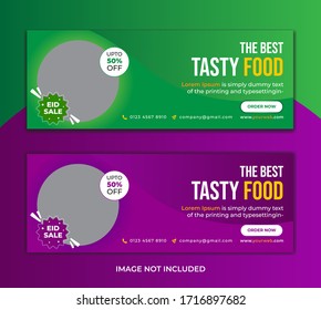 Food Facebook banner design Template . Modern promotional. travel, food ,cover facebook and Editable advertising sale banner social media post design template