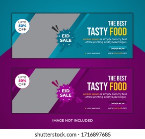 Food Facebook banner design Template . Modern promotional. travel, food ,cover facebook and Editable advertising sale banner social media post design template