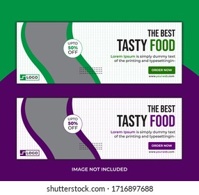 Food Facebook banner design Template . Modern promotional. travel, food ,cover facebook and Editable advertising sale banner social media post design template